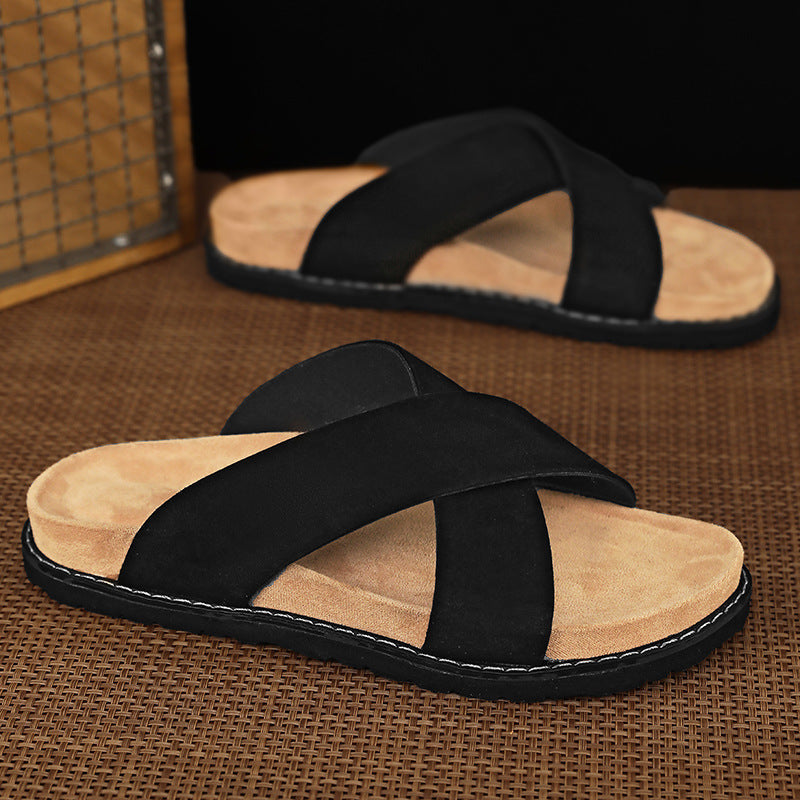 Mens High-end Non-slip Thick-soled Slide Sandals