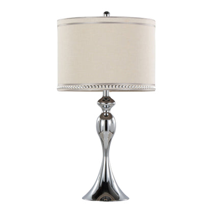 Ashland - Contemporary Table Lamp With Trim (Set of 2) - Polished Chrome / Cream