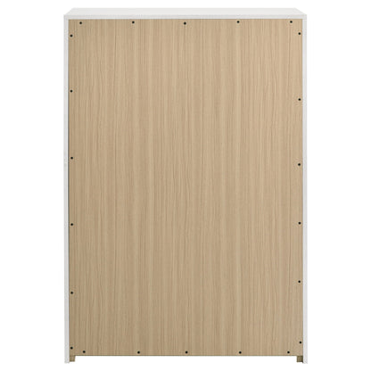 Ines 5-drawer Bedroom Chest of Drawers White High Gloss