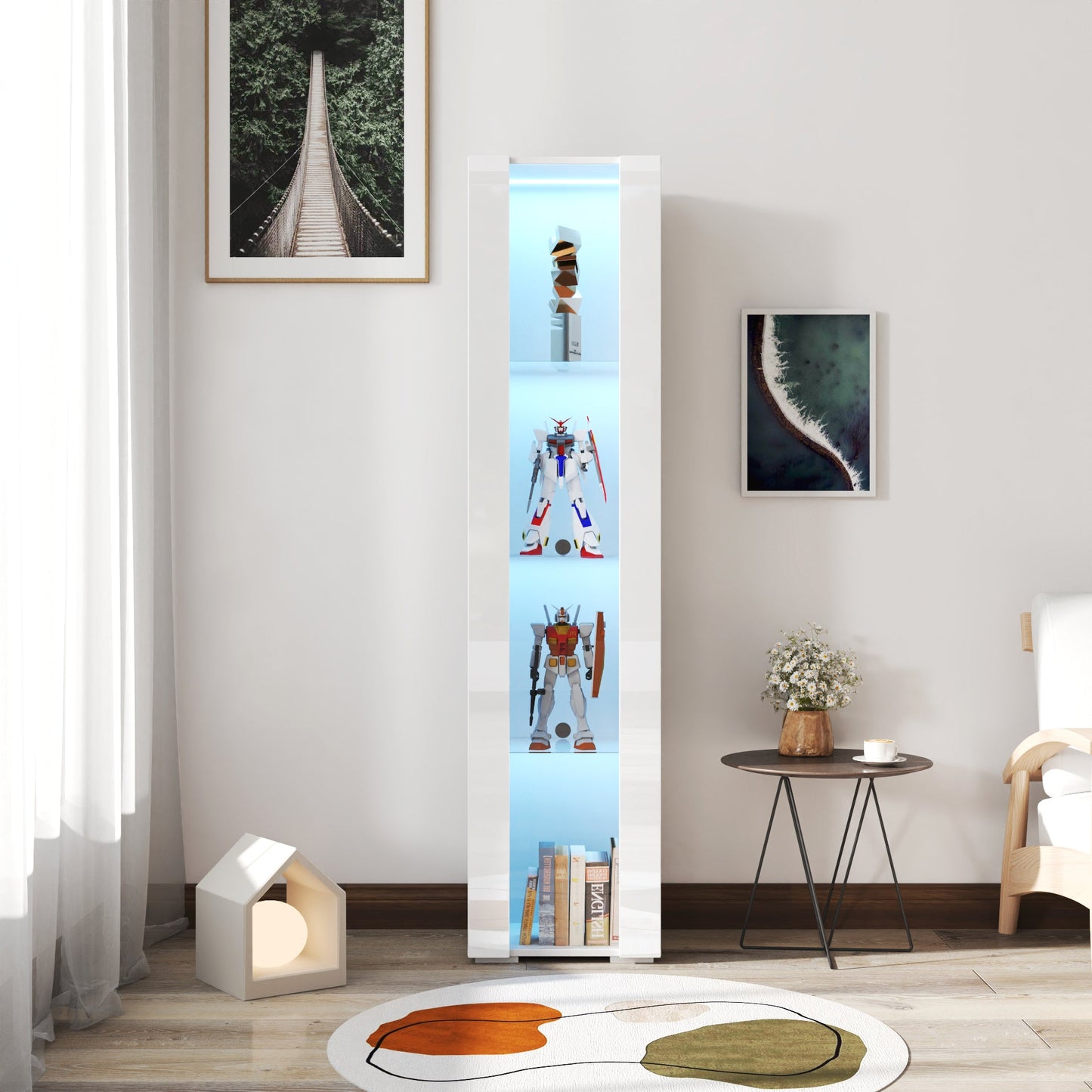 Side Cabinet with Aluminum Strip Lamp