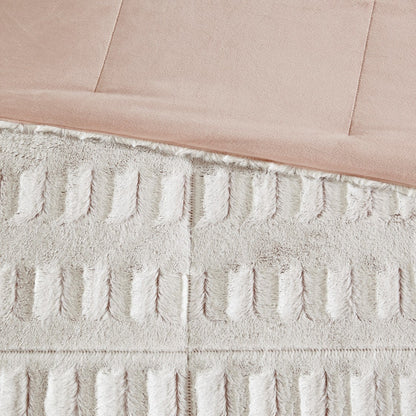 Twin/Twin XL Back Print Long Fur Comforter Mini Set
