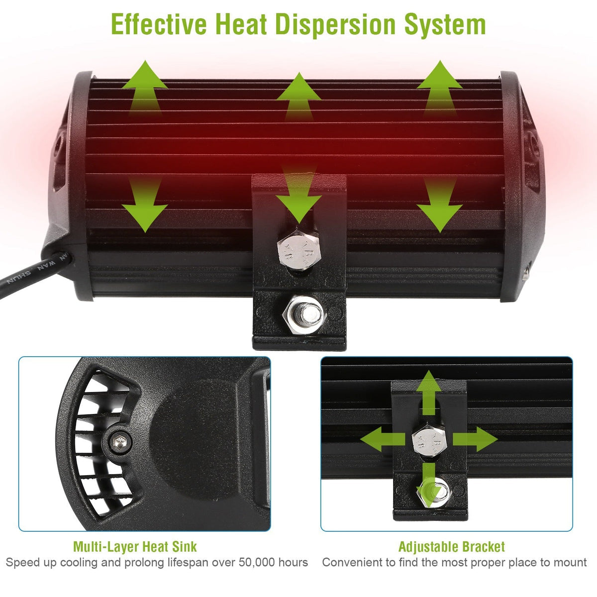 7" LED Light Bar 120W 12000LM LED Work Light Pods Offroad Driving Lights IP67 Waterproof Fog Light Spot Flood Beam for Jeep Trailer Truck Bus Boat