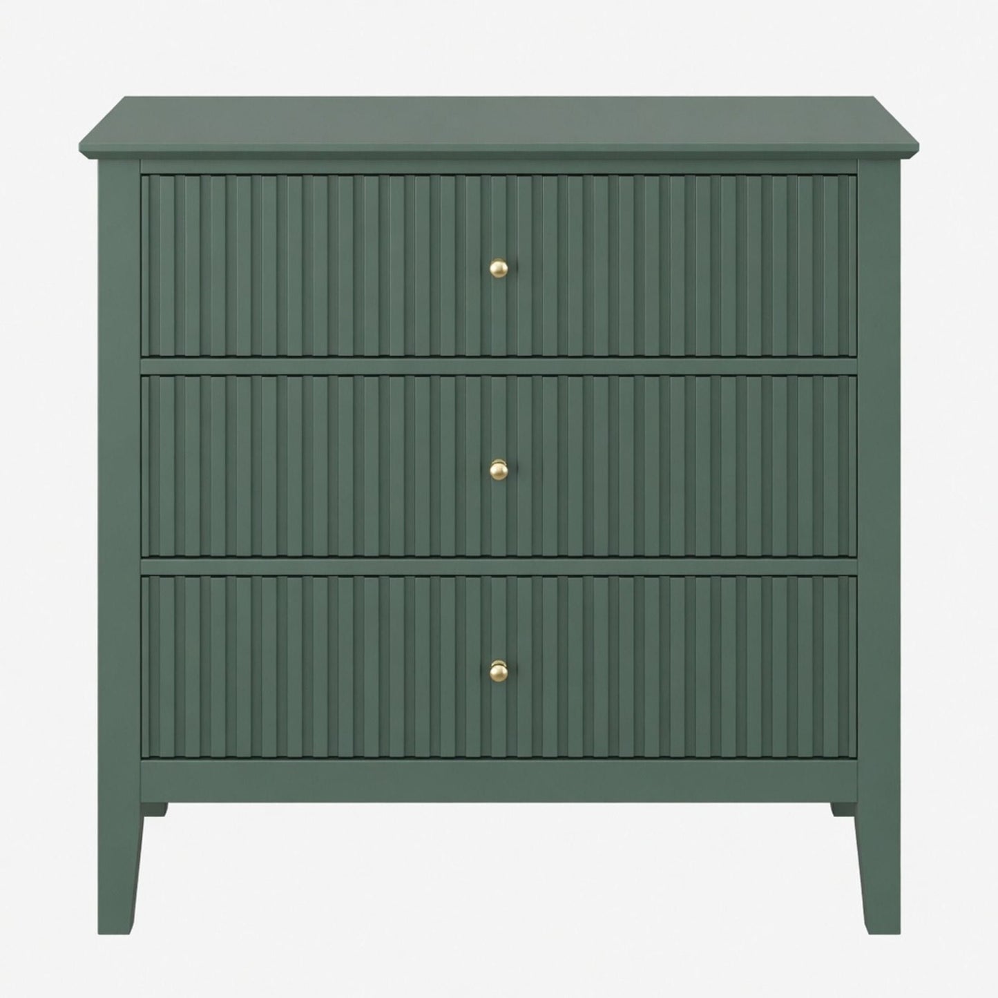 Fluted 3 Drawer Nightstand With Soft Close Slides