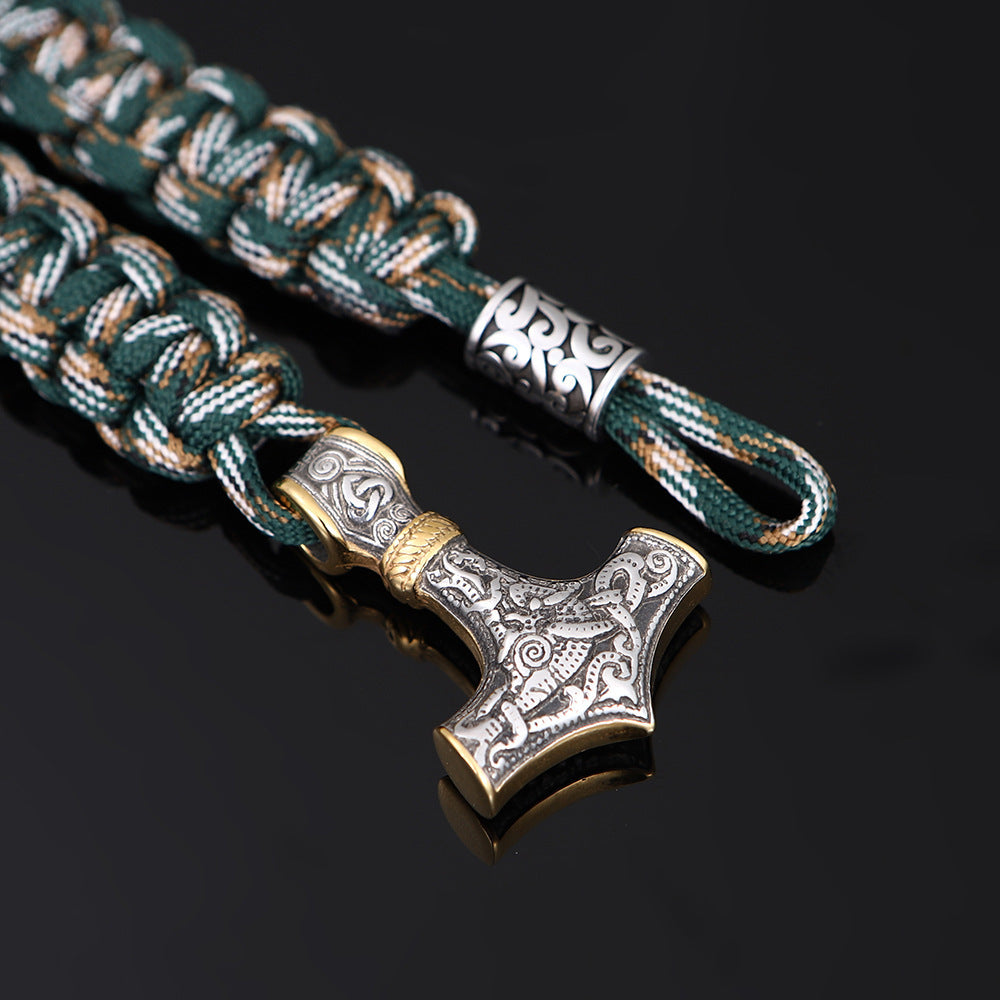 Stainless Steel Titanium Umbrella Rope Hand Braided Bracelet Men's Jewelry