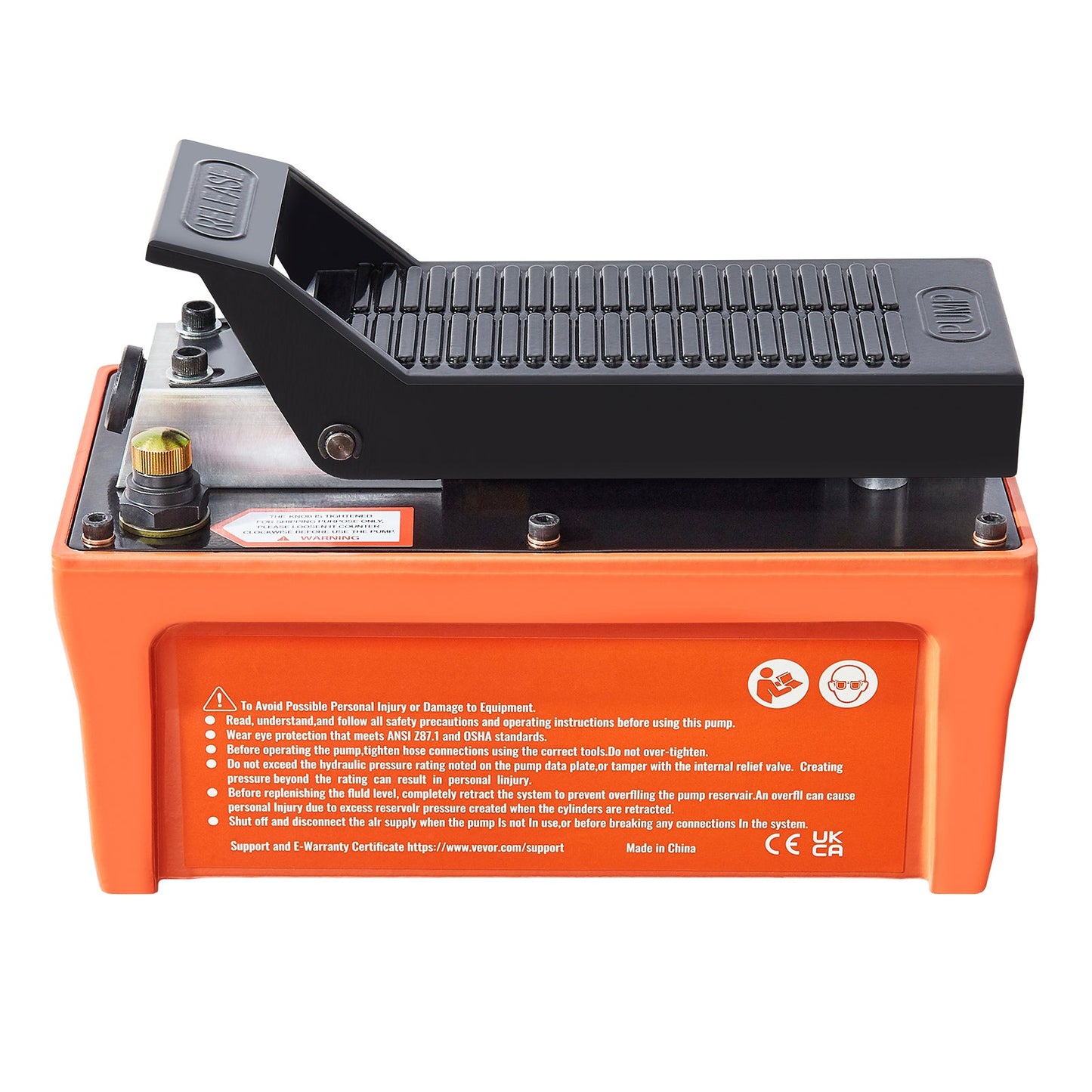 Air Hydraulic Pump with 10,000 PSI Capacity and 1/2 Gal Reservoir