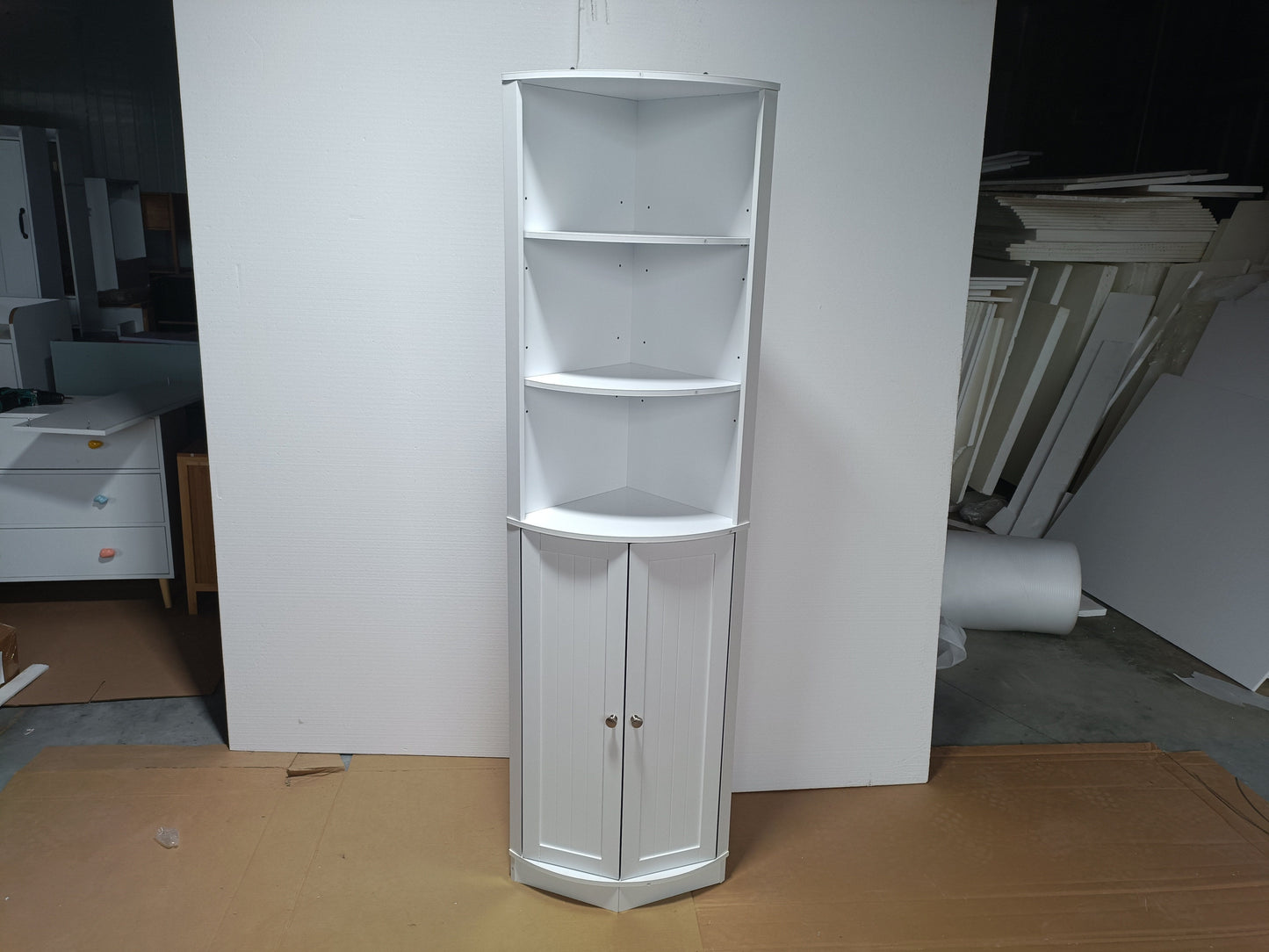 67" Tall Corner Cabinet with 2 Doors and Adjustable Shelves