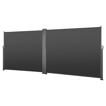 Retractable Side Awning, 71" x 236" Patio Screen with Waterproof Polyester Fabric