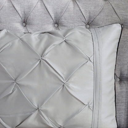 7 Piece Tufted Comforter Set Grey California King