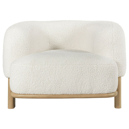 Lawler Upholstered Barrel Back Accent Chair Ivory and Natural
