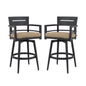 Outdoor Swivel Bar Chairs, 360 Degree Rotation, Ergonomic Backrest (Set of 2)