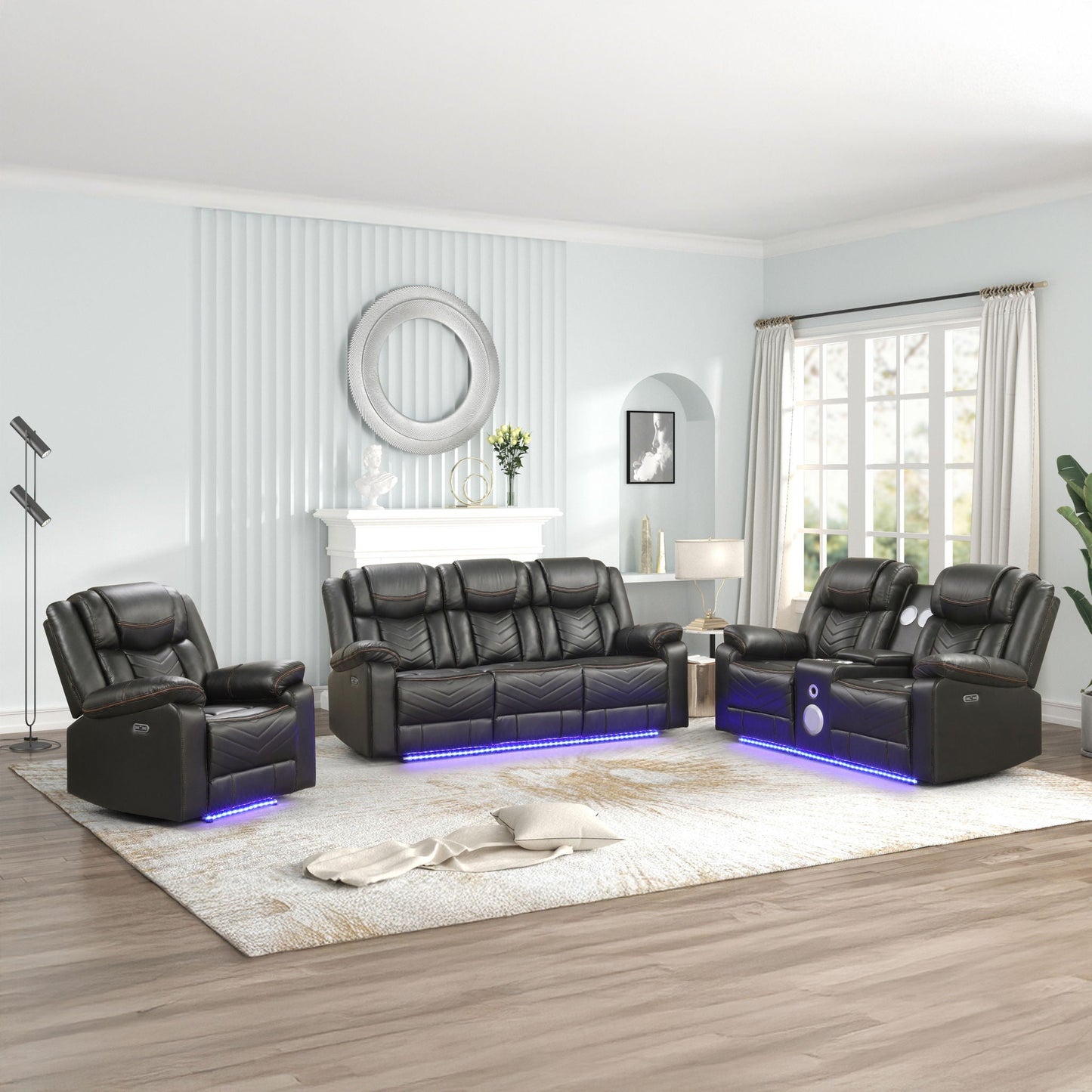 Challenger LED Power Recliner Set
