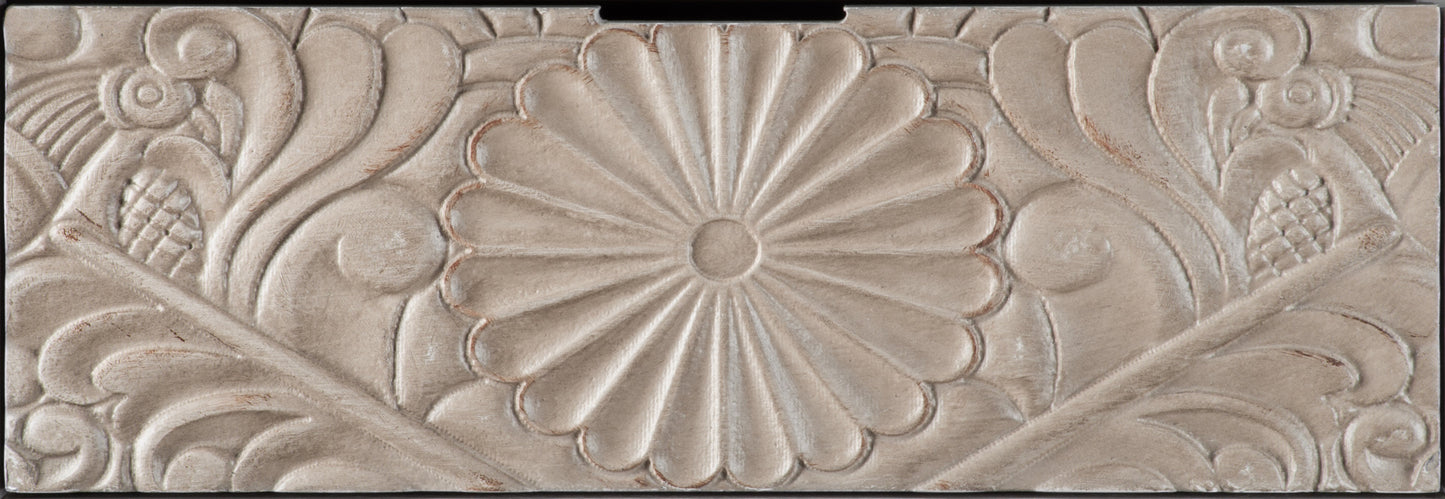 Hand-Carved Accent Cabinet with Drawer and Doors