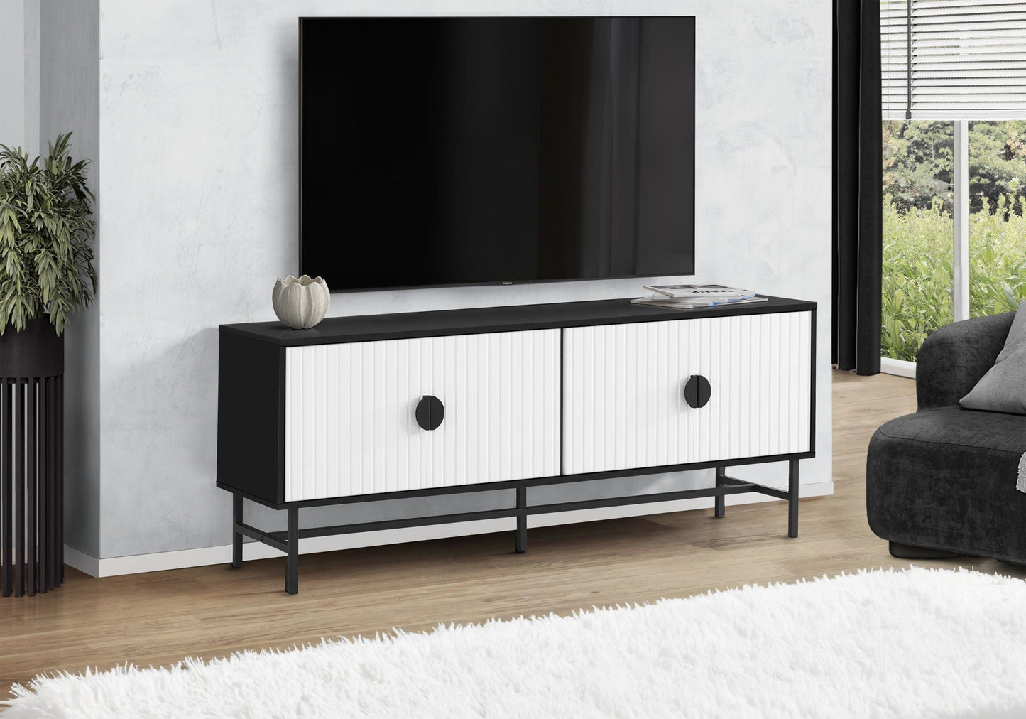 Contemporary TV Stand Console with Storage