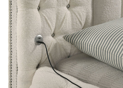 Sonya 4-piece Upholstered Queen Bedroom Set Ivory
