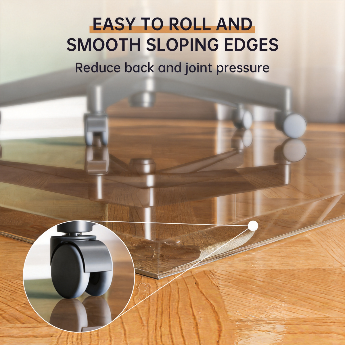 Tempered Glass Beveled Edge Chair Mat