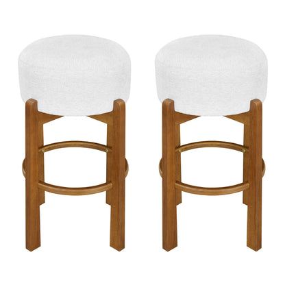 Vera Indoor Wooden Upholstered Barstool