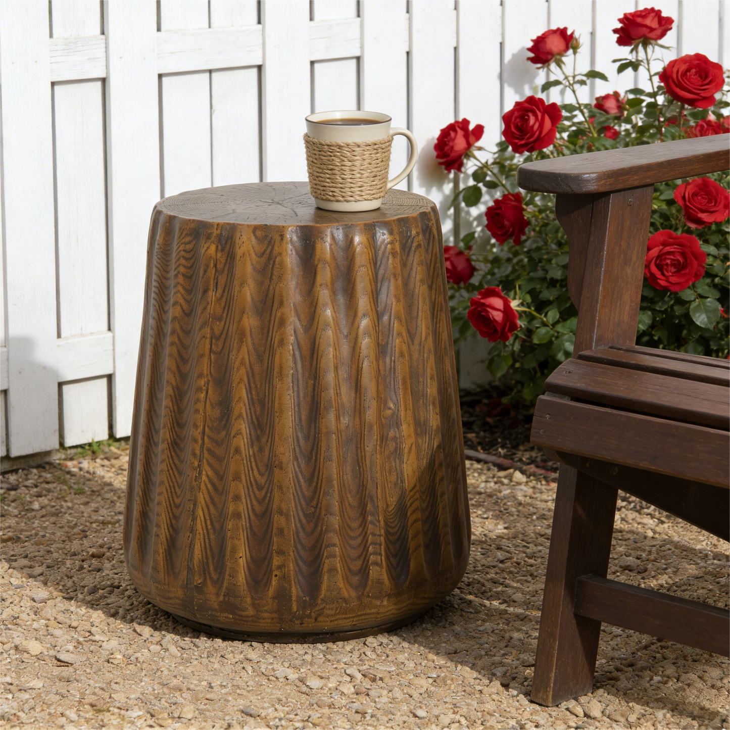MGO Outdoor Indoor Side Table - Tree Stump Style