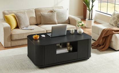 Modern Luxury Oval Coffee Table with Drawers and Storage Compartment