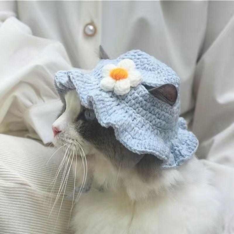 Pet Hat Dog And Pet Headwear Cute 3D Knitted Wool Bonnet Finished Cat Item