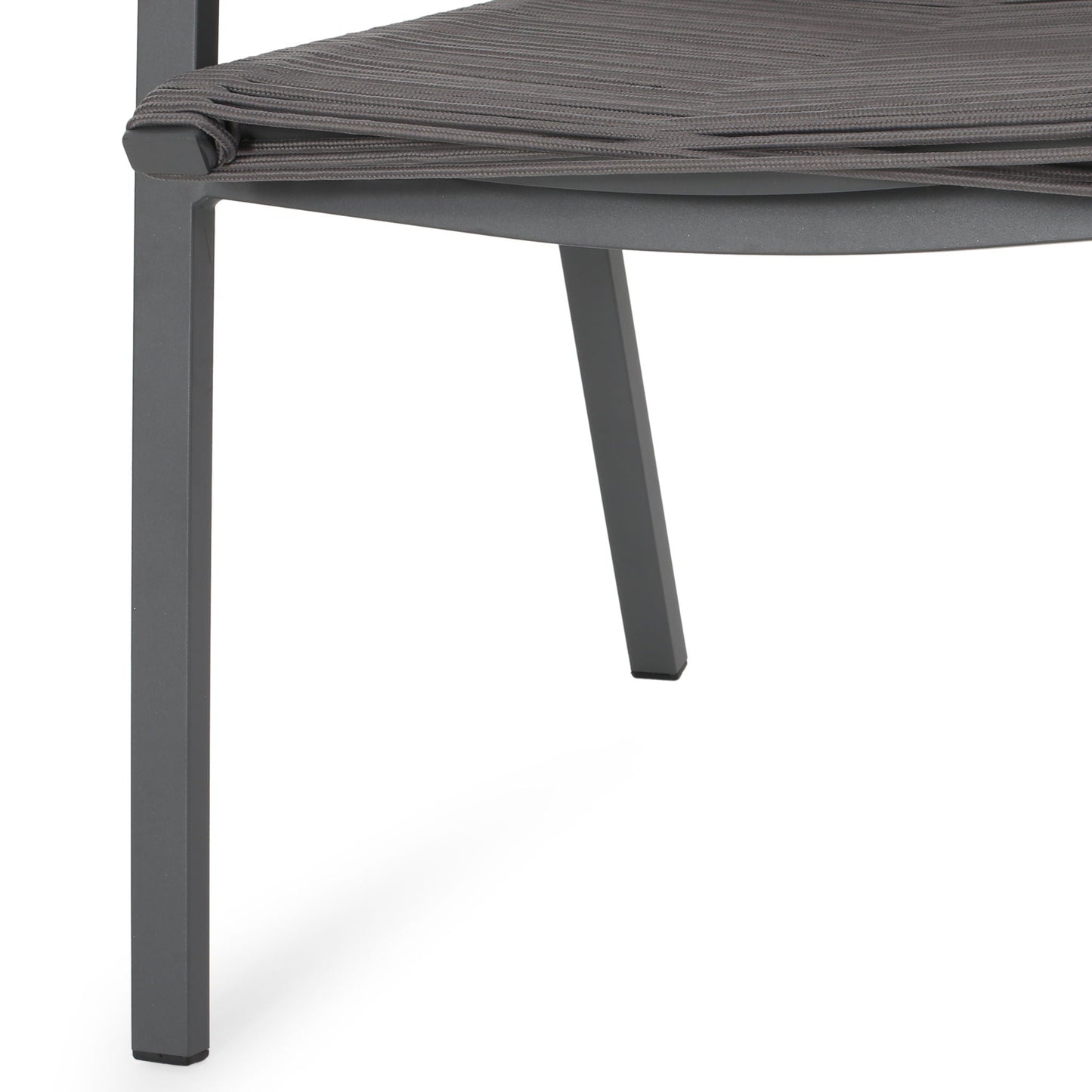 Outdoor Modern Aluminum Dining Chair Set With Rope Sea (Set of 2)