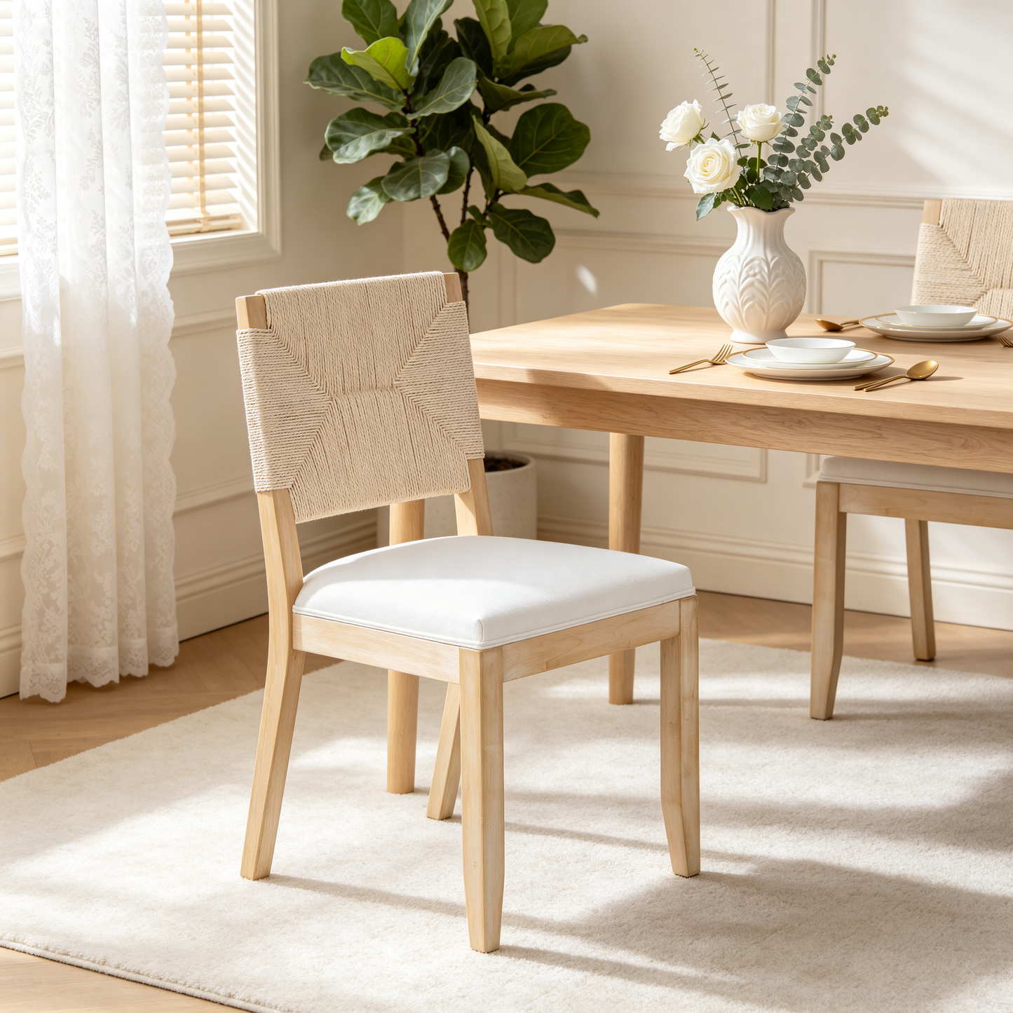 French Country Dining Chairs Set of 2