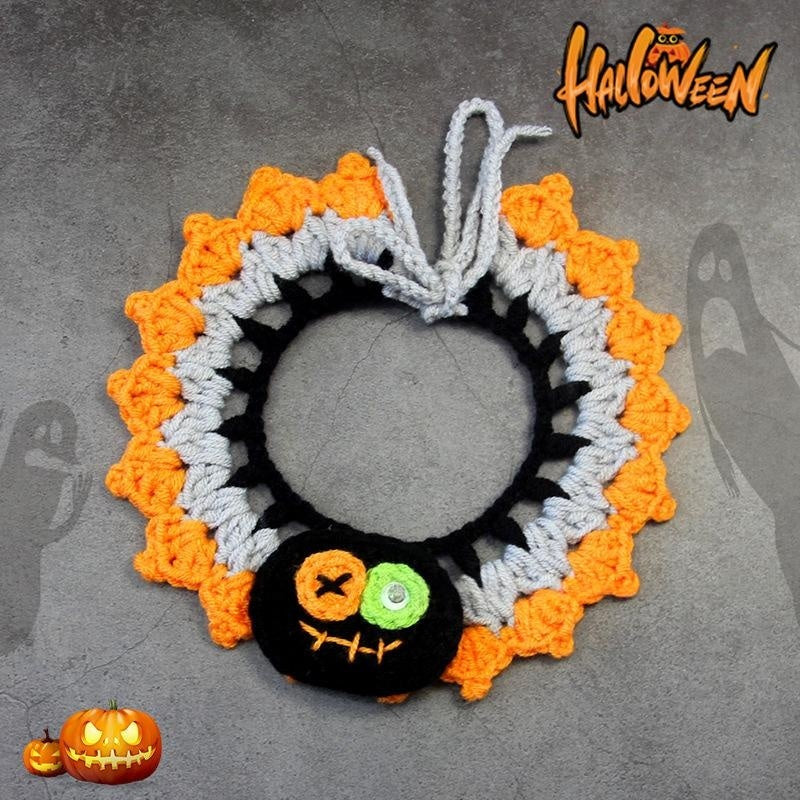 Hand-knitted Halloween Scarf For Cats And Dogs