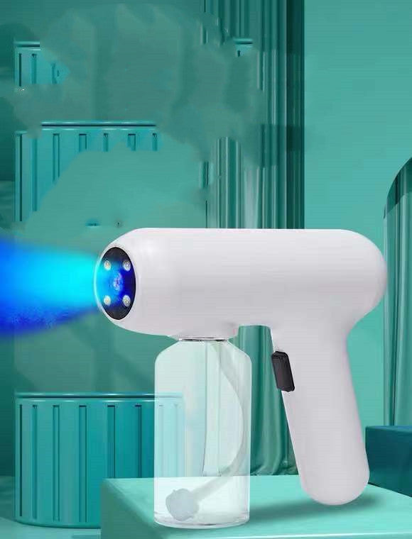 Handheld Nano Steam Sanitizer Gun - Wireless USB Disinfection Spray for Home, Car, and Blue Light Sanitizing