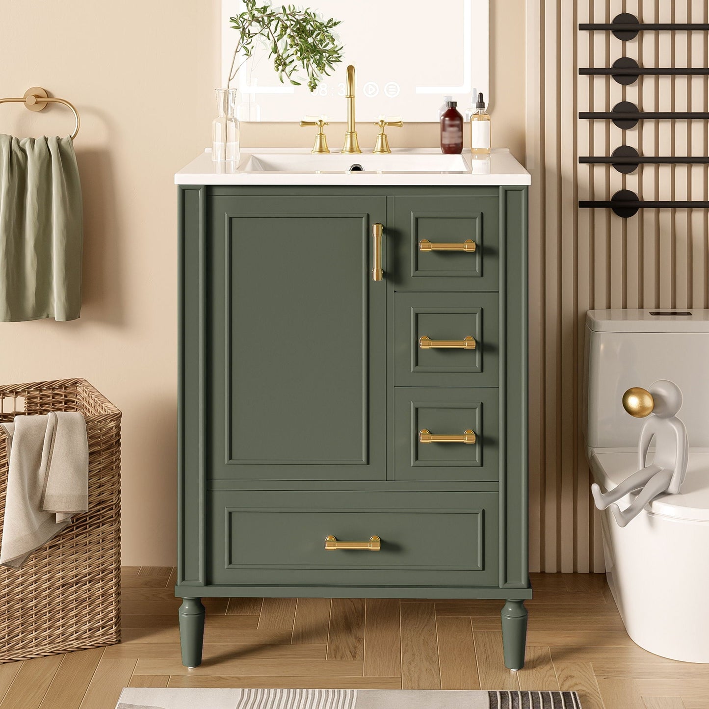 Traditional Bathroom Vanity Set With Soft Close Doors