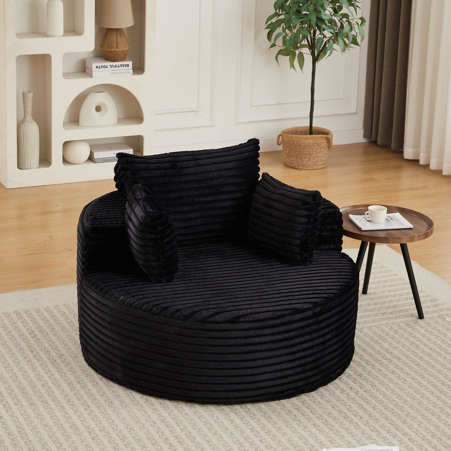 Modern Single Sofa With Backrest Pillow For Living Room