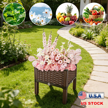 Elevated Raised Garden Bed with Self-Watering System