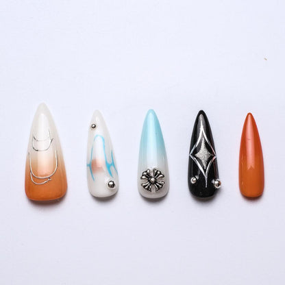 1064 Handmade Nail Wear Nail Art Reusable Press on Nails False Nails