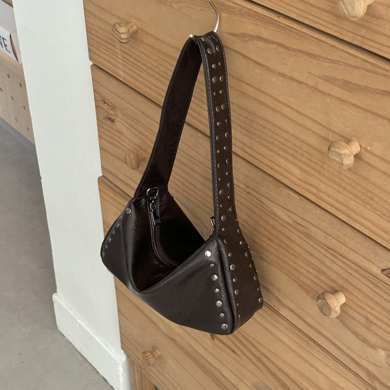 Niche Vintage Biker-style Studded Underarm Bag