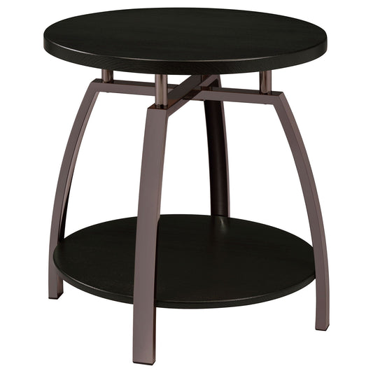 End Table With Center Shelf - Dark Gray