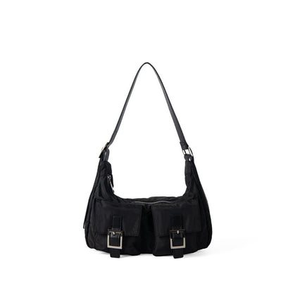 Design multi-pocket lightweight nylon shoulder armpit bag, women's versatile commuter handbag, women hobo bag small