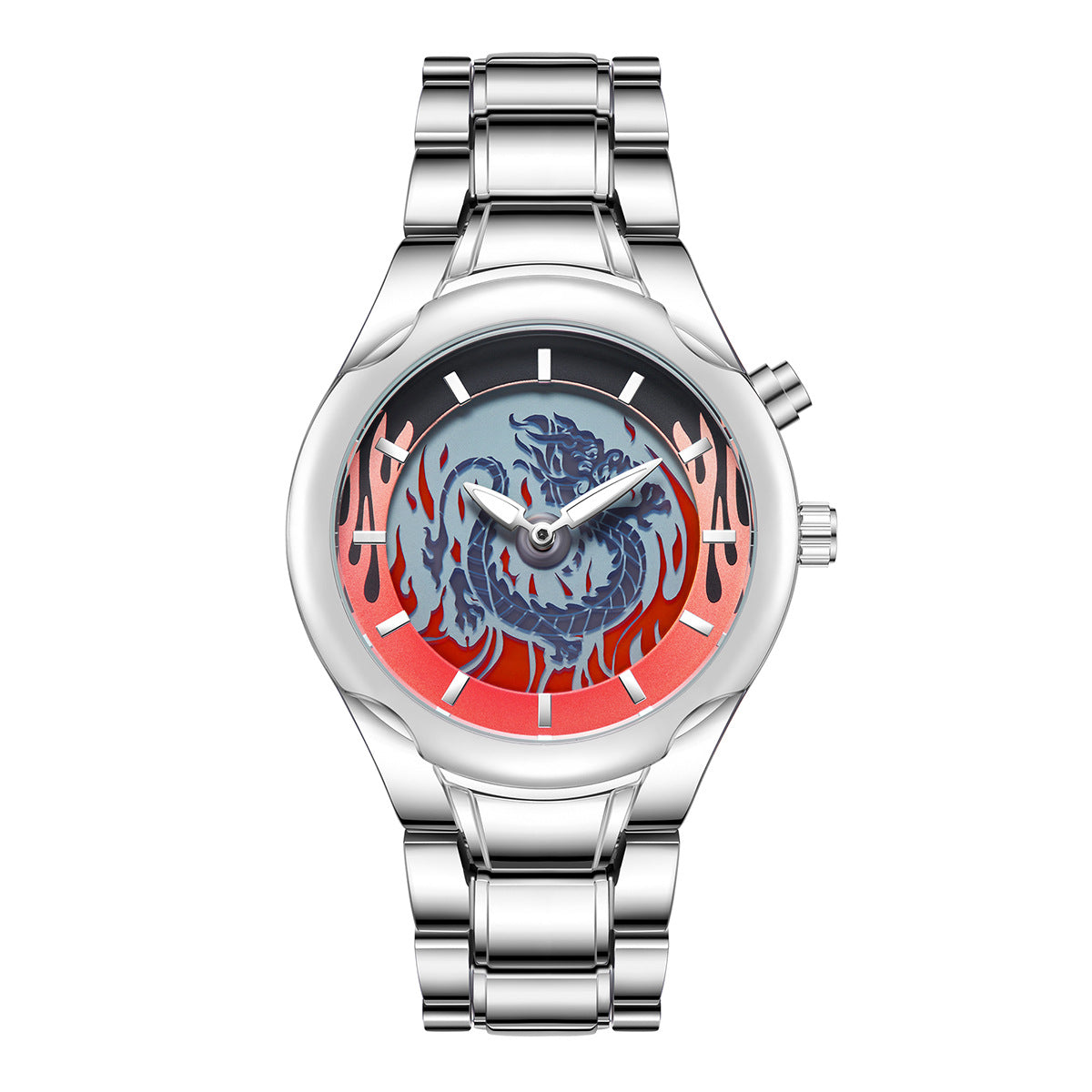 Personalized Retro Dragon-shaped Dual-display Mens Watch With A Trendy Premium Look And Water Resistance