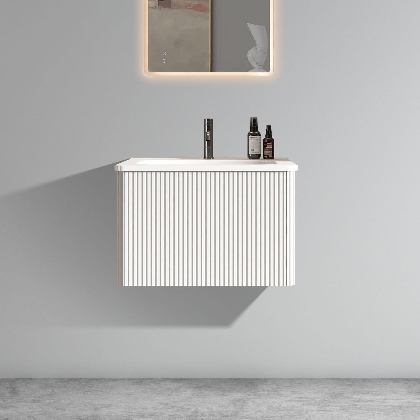 Etna 24" Striped Soft White Bathroom Vanity