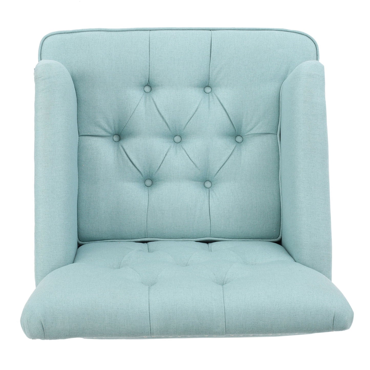 Harrison Tufted Club Chair with Button Tufted Back and Birch Wood Legs