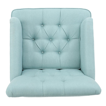 Harrison Tufted Club Chair with Button Tufted Back and Birch Wood Legs