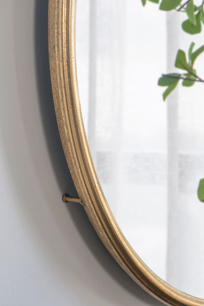 Circle Wall Mirror With Iron Frame, Accent Mirror For Living Room