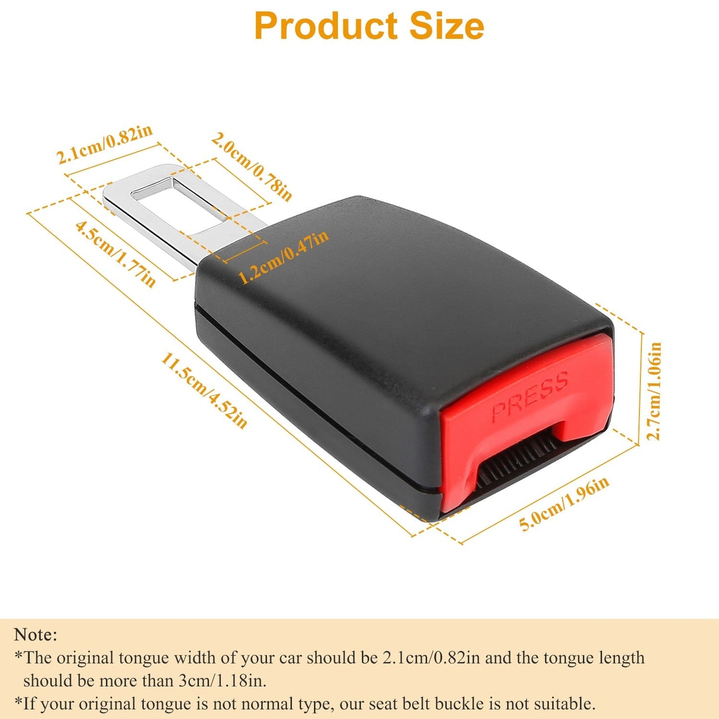 2Pcs Universal Car Extension Socket Buckles Auto Safety Extender Clip Alarm Stopper Comfortable For Pregnant Compatible w/ Most Cars