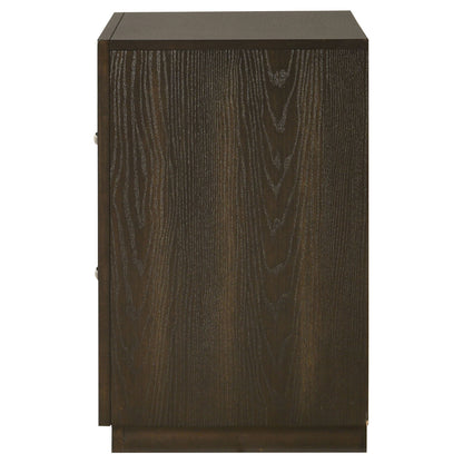 Atlas 2-drawer Bedroom Nightstand Bedside Table Dark Oak