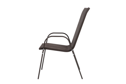 4 Piece Patio Chairs Set with Breathable Textilene Fabric (Brown)