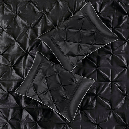 7 Piece Tufted Comforter Set Black California King