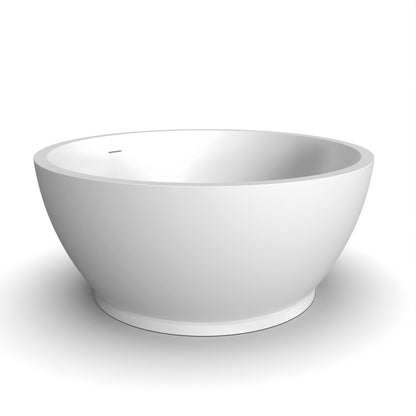 52.7 Inch Round Freestanding Solid Surface Soaking Bathtub