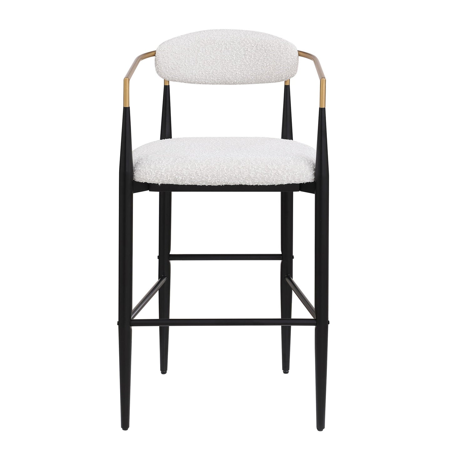 Upholstered Bar Stools With Backs for Kitchen Island (Set of 2) - Beige