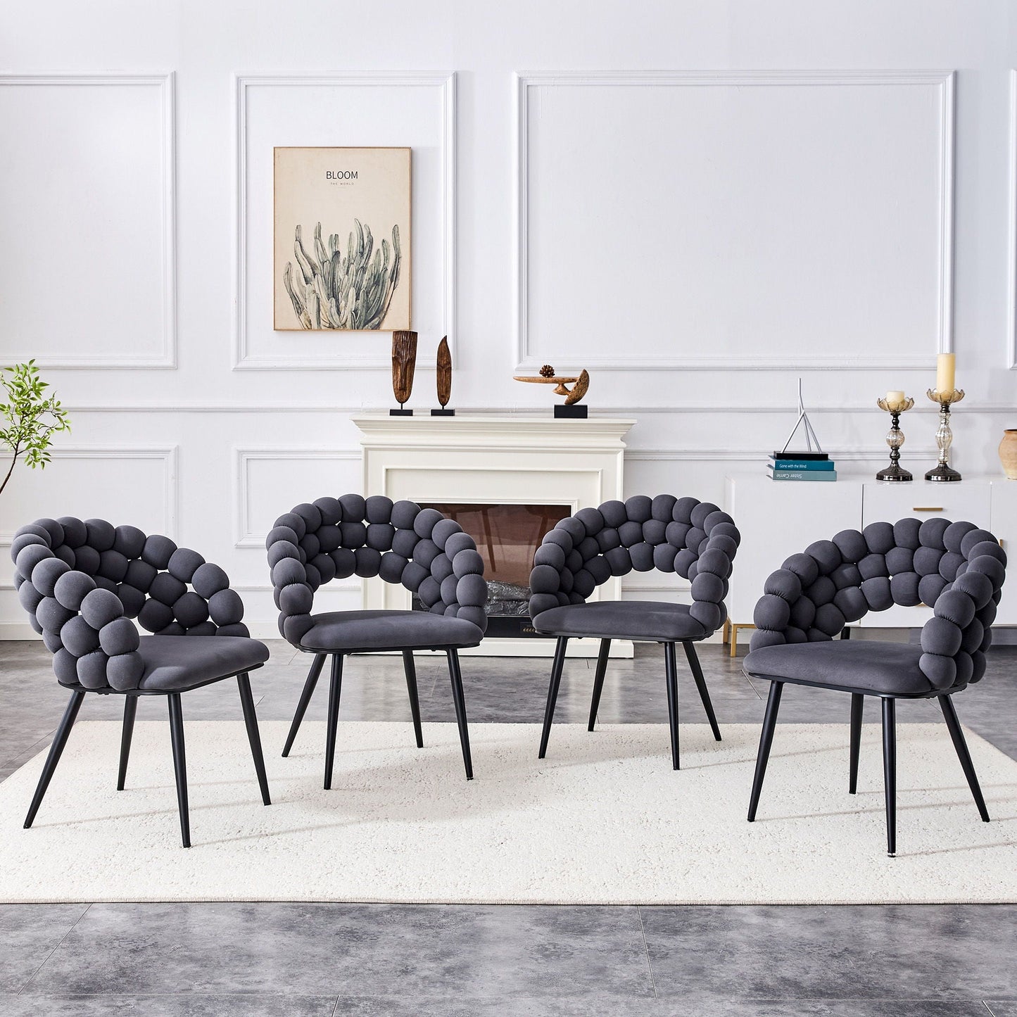 Puffy Bubble, Ball Chain Chairs For Dining Room (Set of 2)