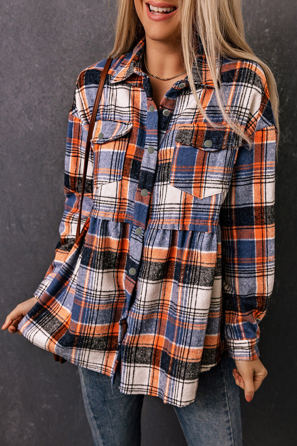 Elizabeth Plaid Down Ruffled Shirt
