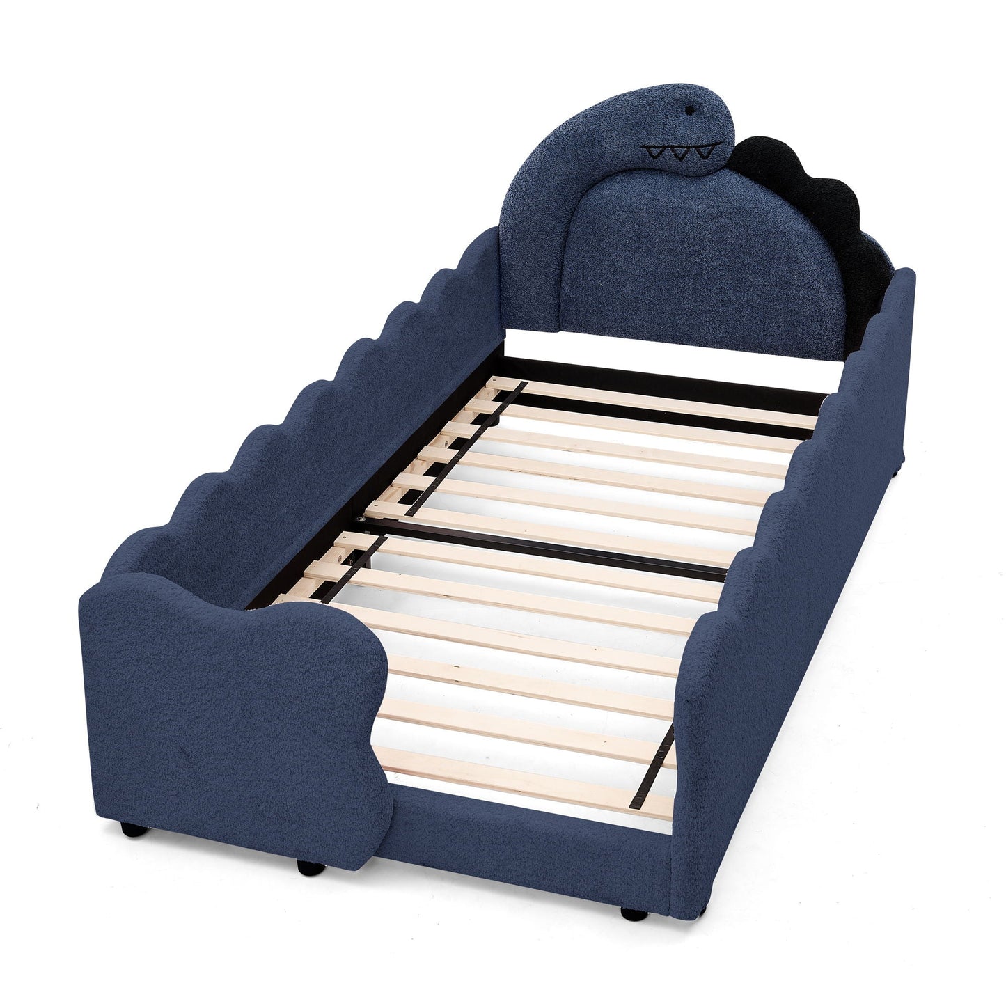 Cute Dinosaur Shaped Bed With Safety Guardrail, Toddler Frame