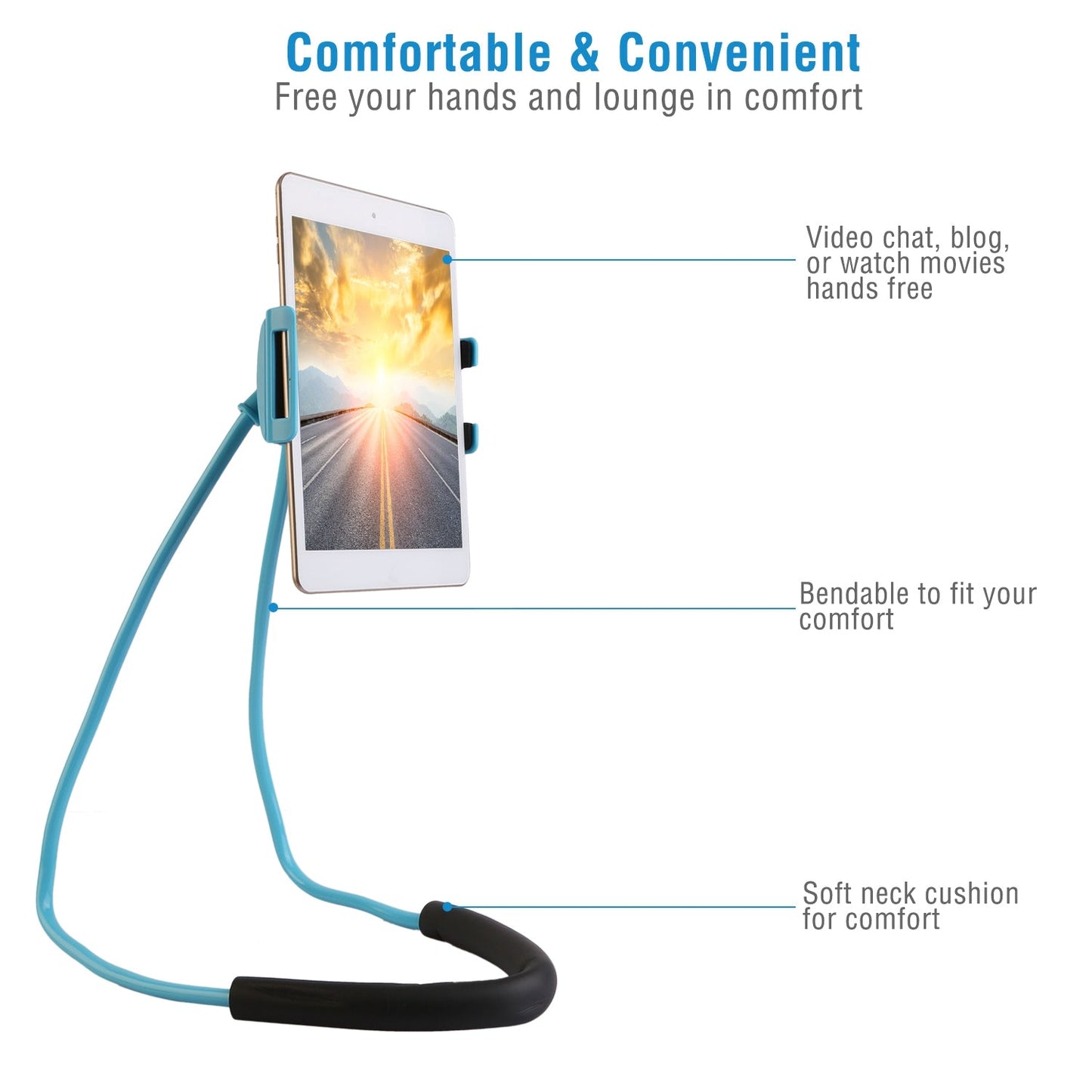 Phone Holder Universal Phone Mount Adjustable Neck Gooseneck Holder Tablet Stand Used for Desk Table Bed Bike Car