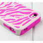 Pink White Zebra Hard & Soft Armor Case for iPhone 4/4S